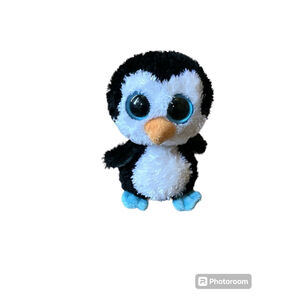 Ty Unisex Plush Stuffed Animal Penguin Black White Small